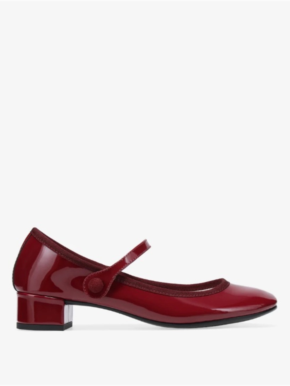 Repetto Rose Sole Rubber Mary Janes - oxblood red kitten heel size 36